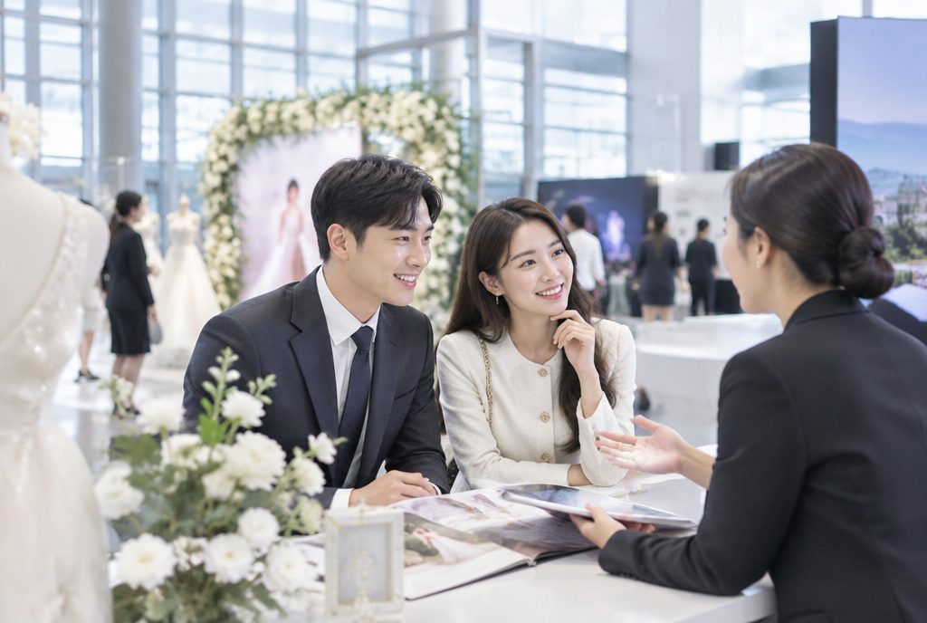 인천 웨딩박람회 상담 현장의 예비부부